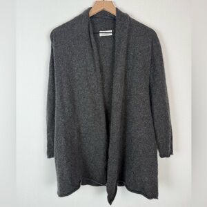 Alashan Cashmere Charcoal Grey Open Front Cardigan 100% Cashmere Medium